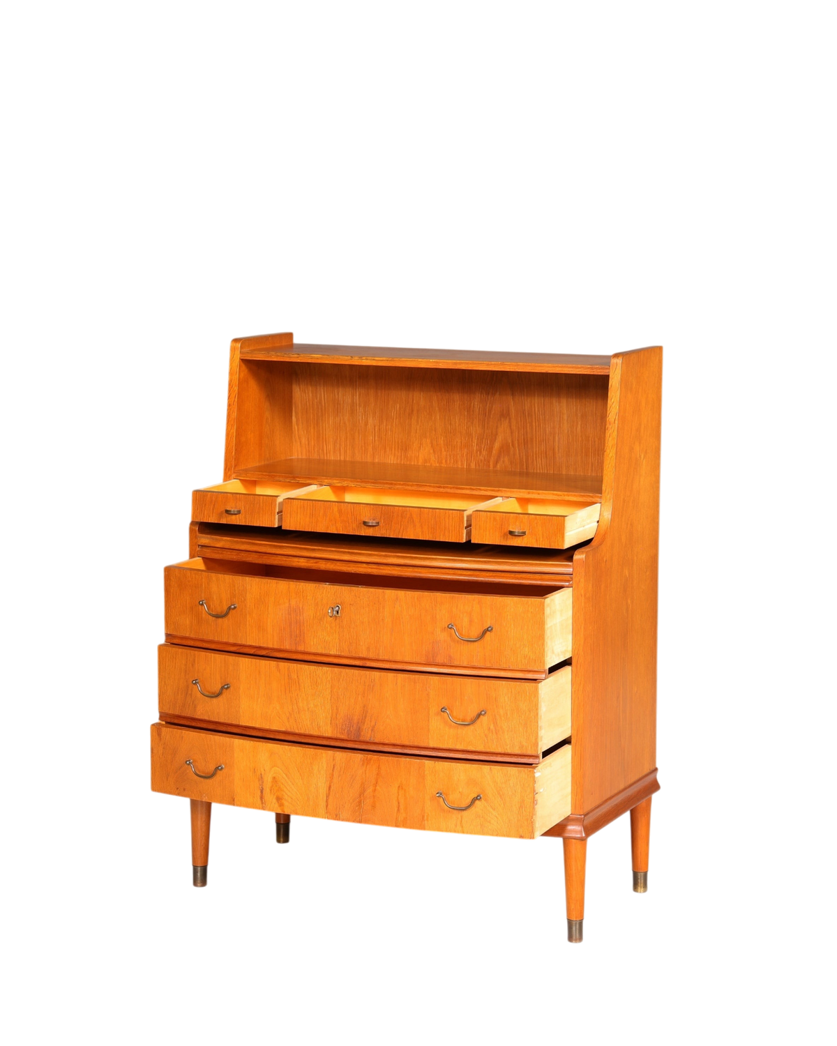 Traumhafter Mid Century Sekretär Büro Kommode echt Holz Schreibkommode Schrank