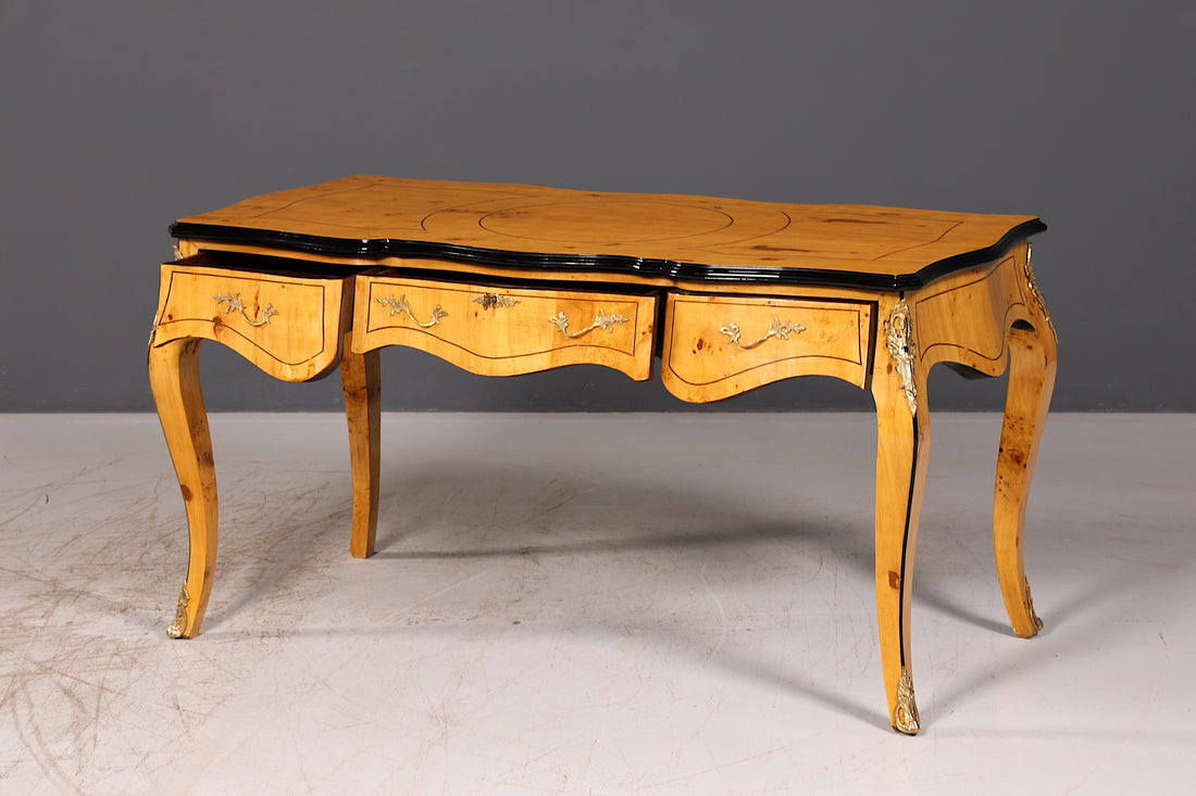 Wunderschöner Louis XV Stil Schreibtisch French Office Desk Antik Stil Bürotisch Massivholz