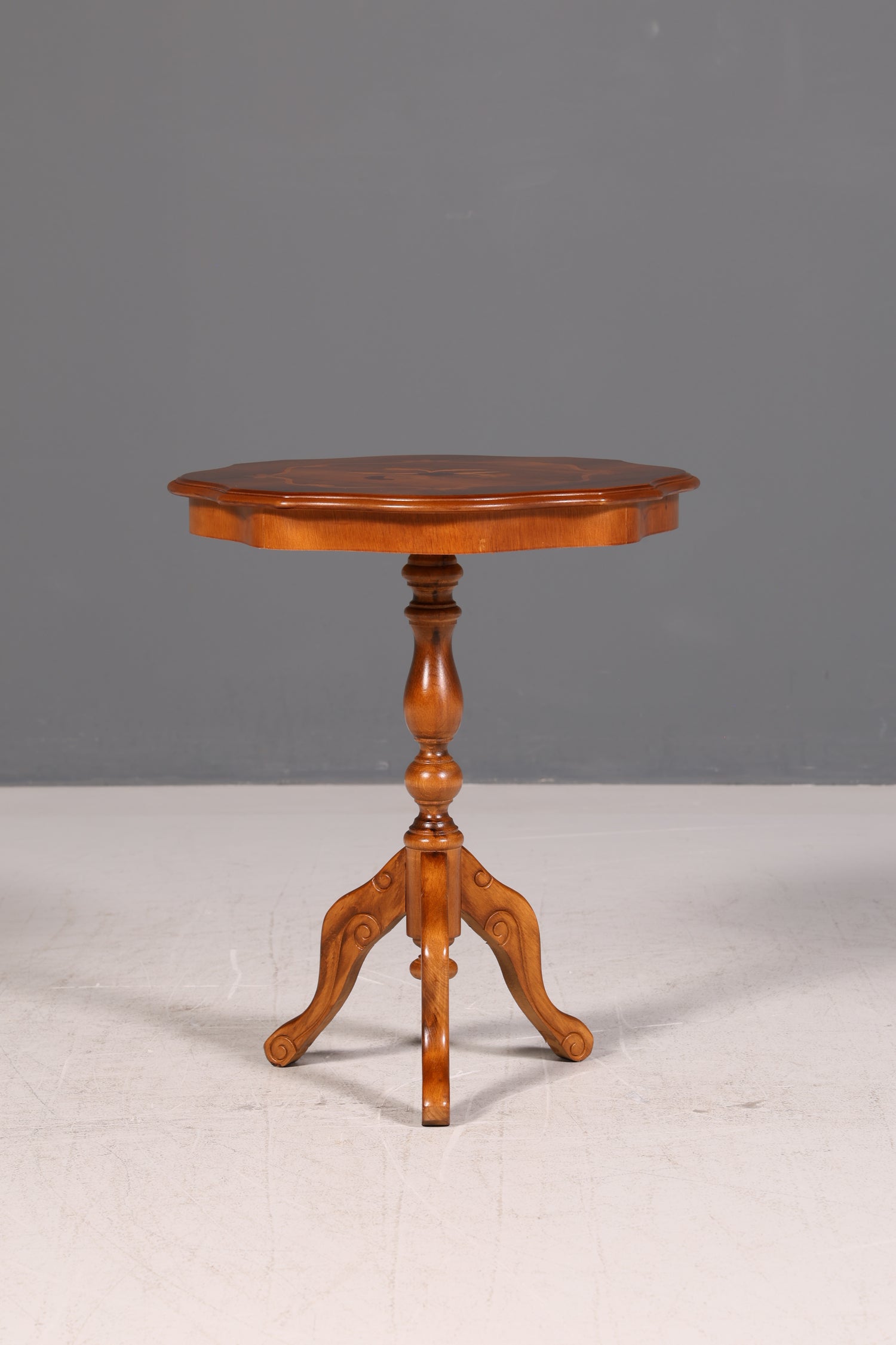 Wunderschöner Beistelltisch im Antik Stil Barock Ablagetisch Intarsien Beistelltisch Vintage Holz
