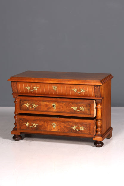 Edle Gründerzeit Kommode Louis Philippe Nussbaum Schubladen Kommode Sideboard um 1880