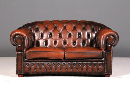 Wunderschöne Original Chesterfield Centurion 2-Sitzer Couch Echt Leder Sofa Englisch UK Antik Vintage
