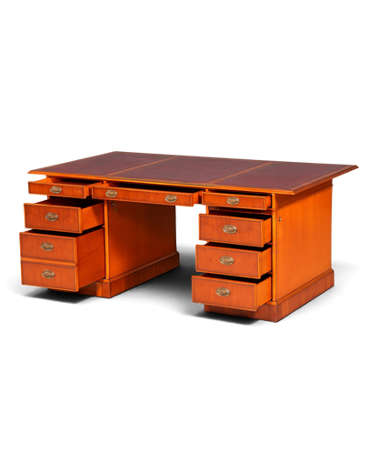 G721 Finish cm HELDENSE Wunderschöner Englischer Schreibtisch Englisch Eibe Desk Leder Auflage Antik Stil Bürotisch Office Desk (Kopie)