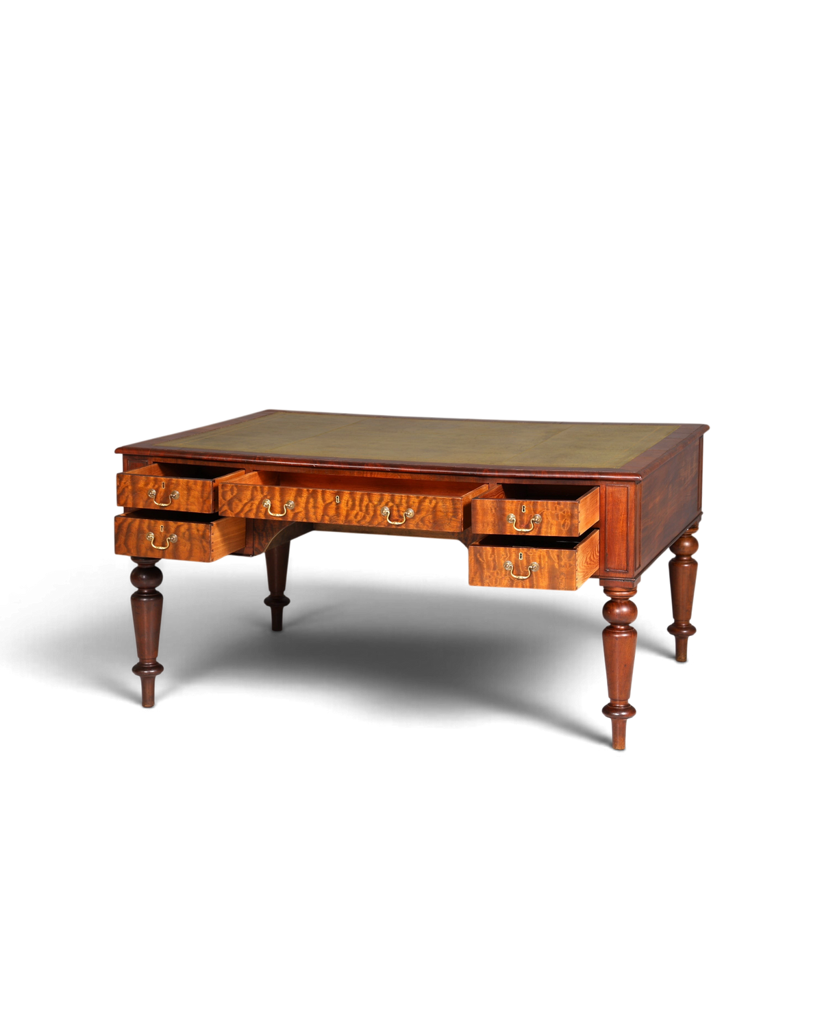 Wunderschöner Englischer XXL Schreibtisch Englisch Partner Desk Leder Auflage Antik Stil Bürotisch Office Desk
