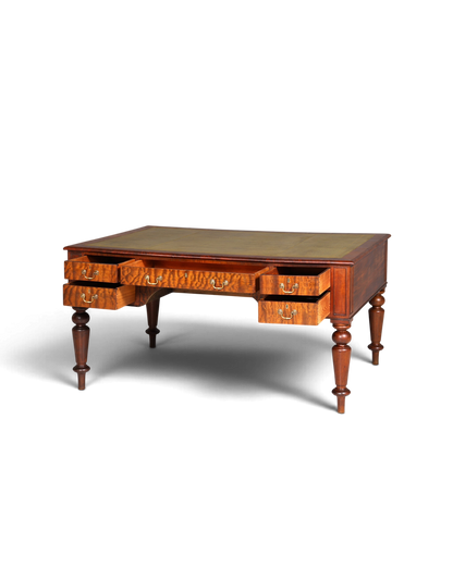 Wunderschöner Englischer XXL Schreibtisch Englisch Partner Desk Leder Auflage Antik Stil Bürotisch Office Desk