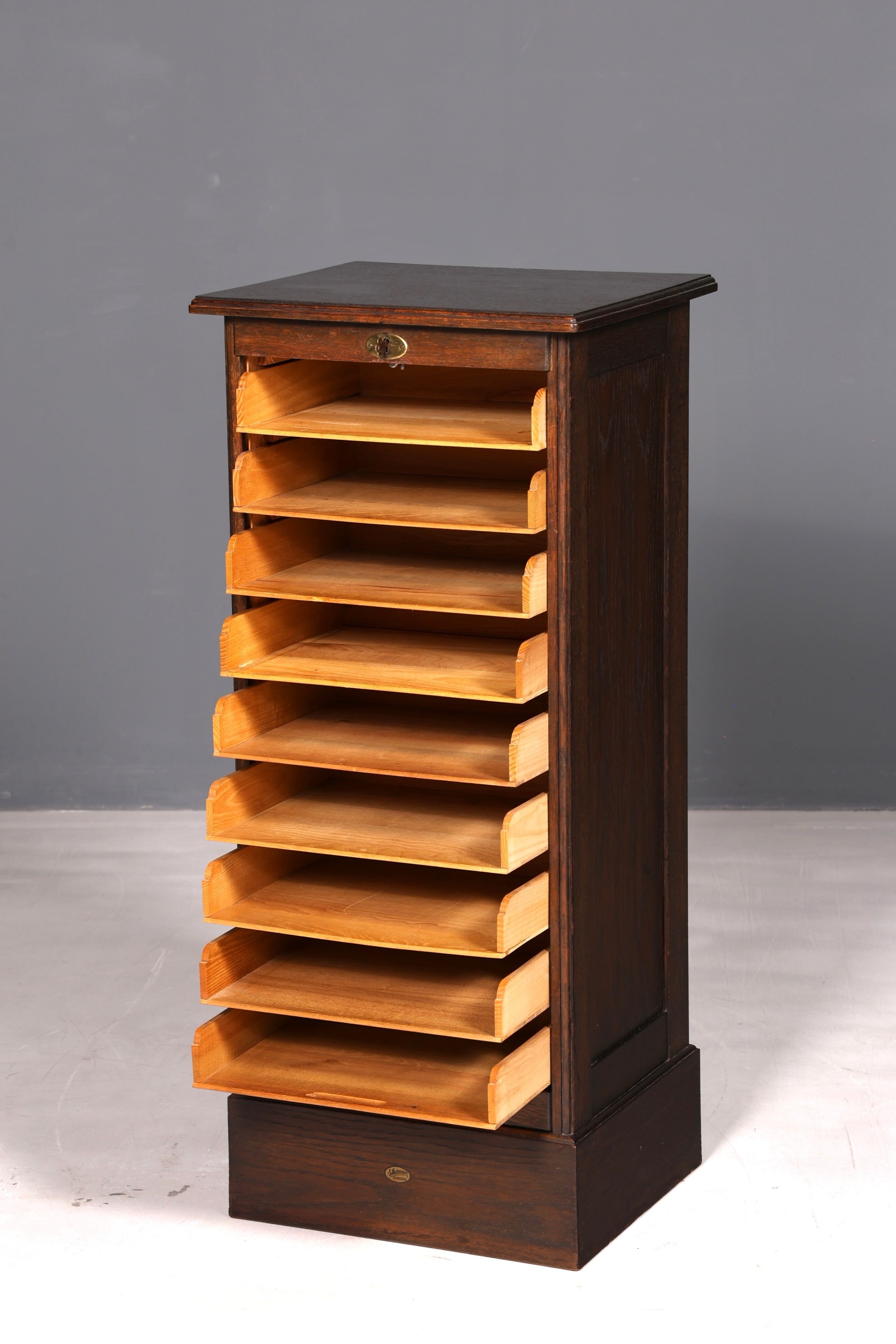 Schlichter Bauhaus Rollladenschrank Jalousieschrank Aktenschrank Art Deco Büroschrank Antik Vintage