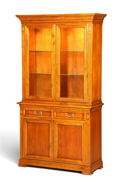 Hauptstadt Möblerei Selva Villa Borghese Vitrine aus massivem Holz mit Innenbeleuchtung im antiken italienischen Stil