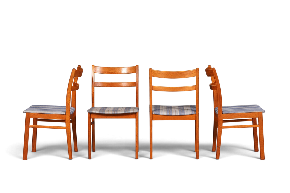 G403 Finish cm 4x Mid Century Teak Holz Stühle Made in Denmark Retro Stuhlset Danish Design Küchenstühle (Kopie)