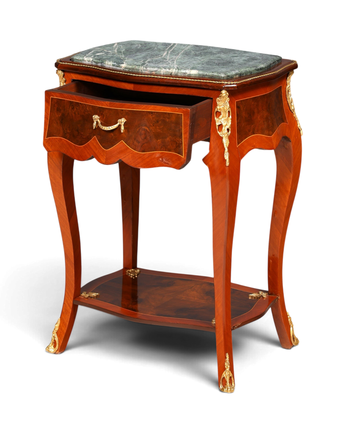 Dreamy Louis XV side table, Baroque style, marble console table, chest of drawers, telephone table