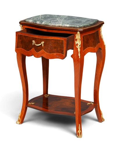 Dreamy Louis XV side table, Baroque style, marble console table, chest of drawers, telephone table