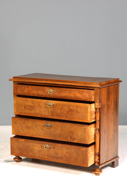 Edle Gründerzeit Kommode Louis Philippe Nussbaum Sideboard um 1880 Antik Schubladenkommode