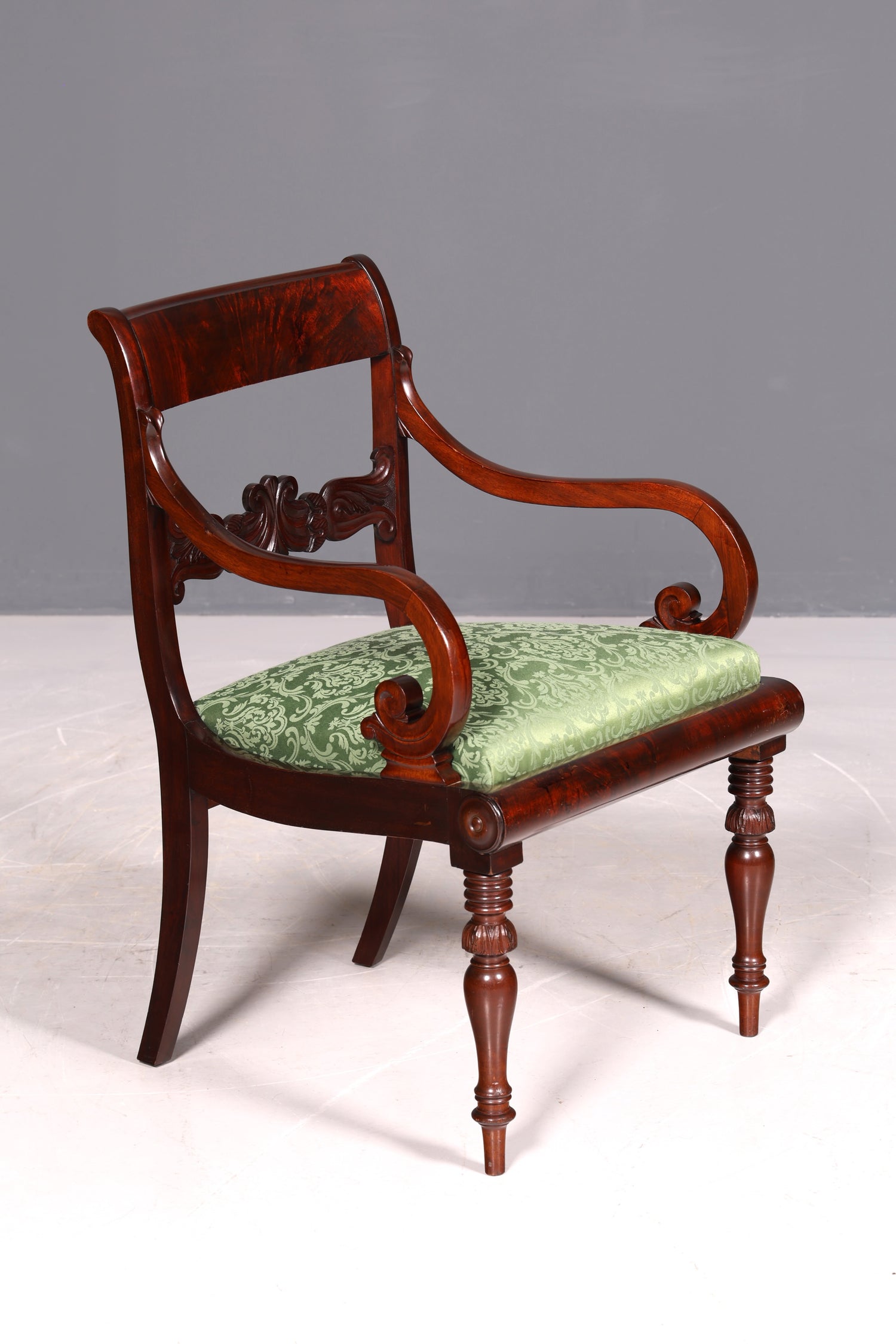 Wunderschöner Englischer Stuhl UK Küchenstuhl Antik Mahagoni Sekretär Stuhl Polsterstuhl 2 von 2