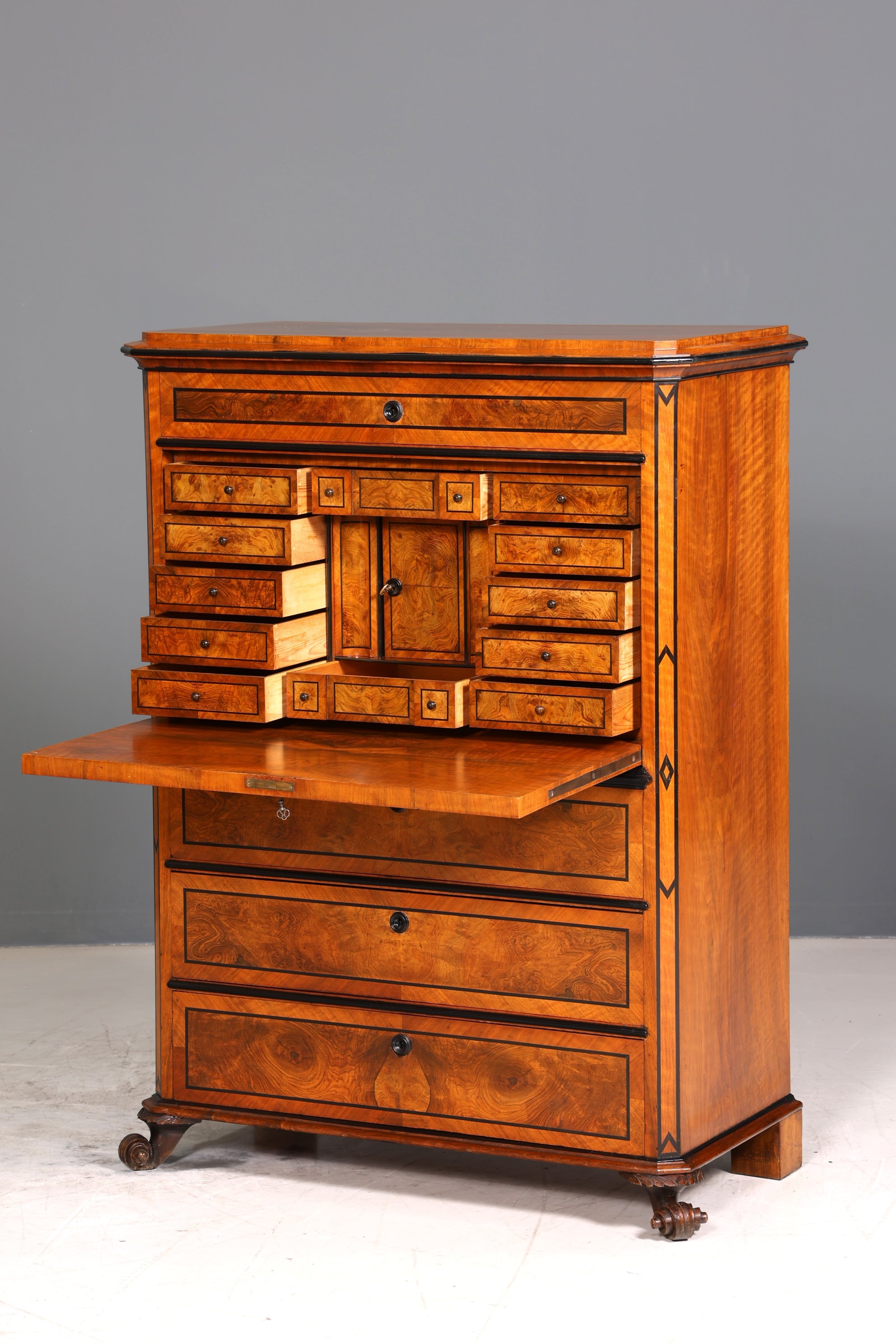 Wunderschöner Biedermeier Sekretär Louis Philippe Büro Vertiko Kommode Antik Schreibtisch