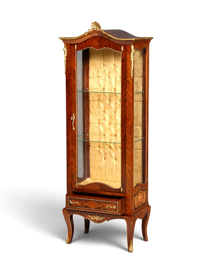 Traumhafte Barock Stil Vitrine Antik Stil Sammler Schrank Intarsien Glasschrank