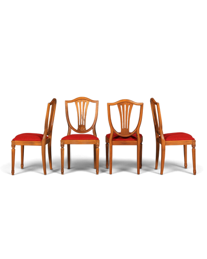 Wunderschöne 4er Set Englische Stühle Regency 60er Jahre Dining Chairs Antik Polsterstühle