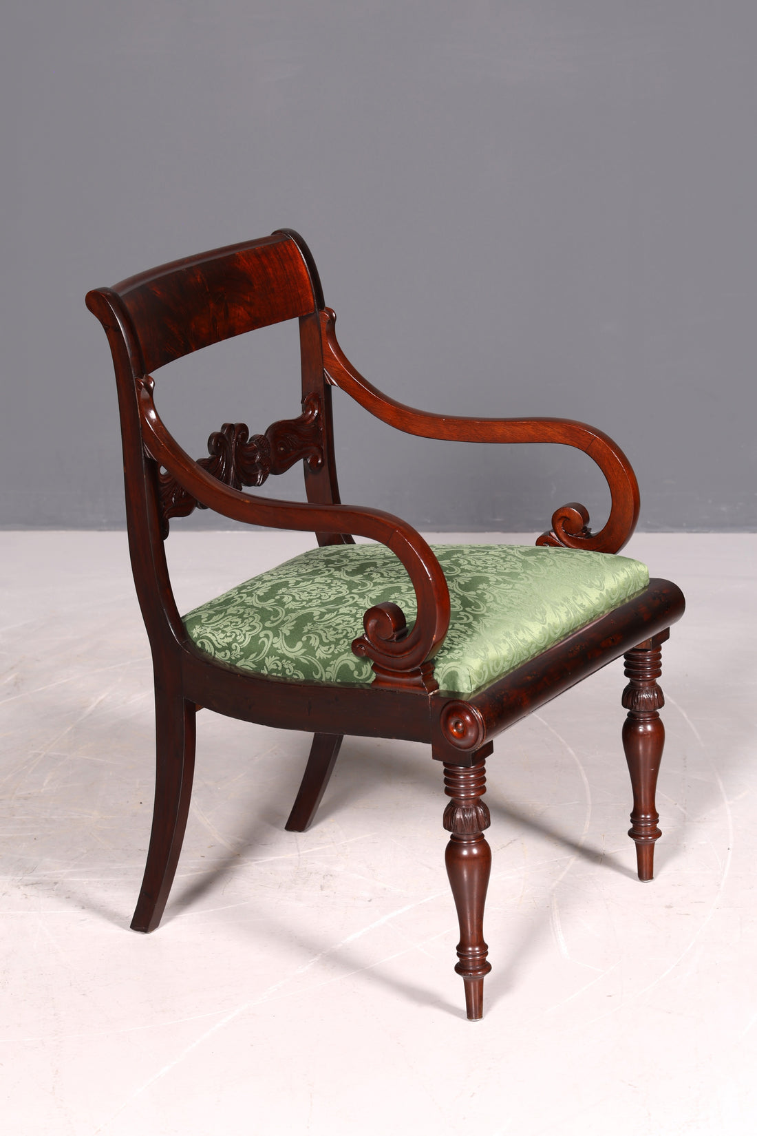 Wunderschöner Englischer Stuhl UK Küchenstuhl Antik Mahagoni Sekretär Stuhl Polsterstuhl 1 von 2