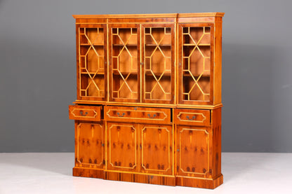 Dreamlike English display cabinet, bookcase, buffet, antique style, English yew, glass display case, library