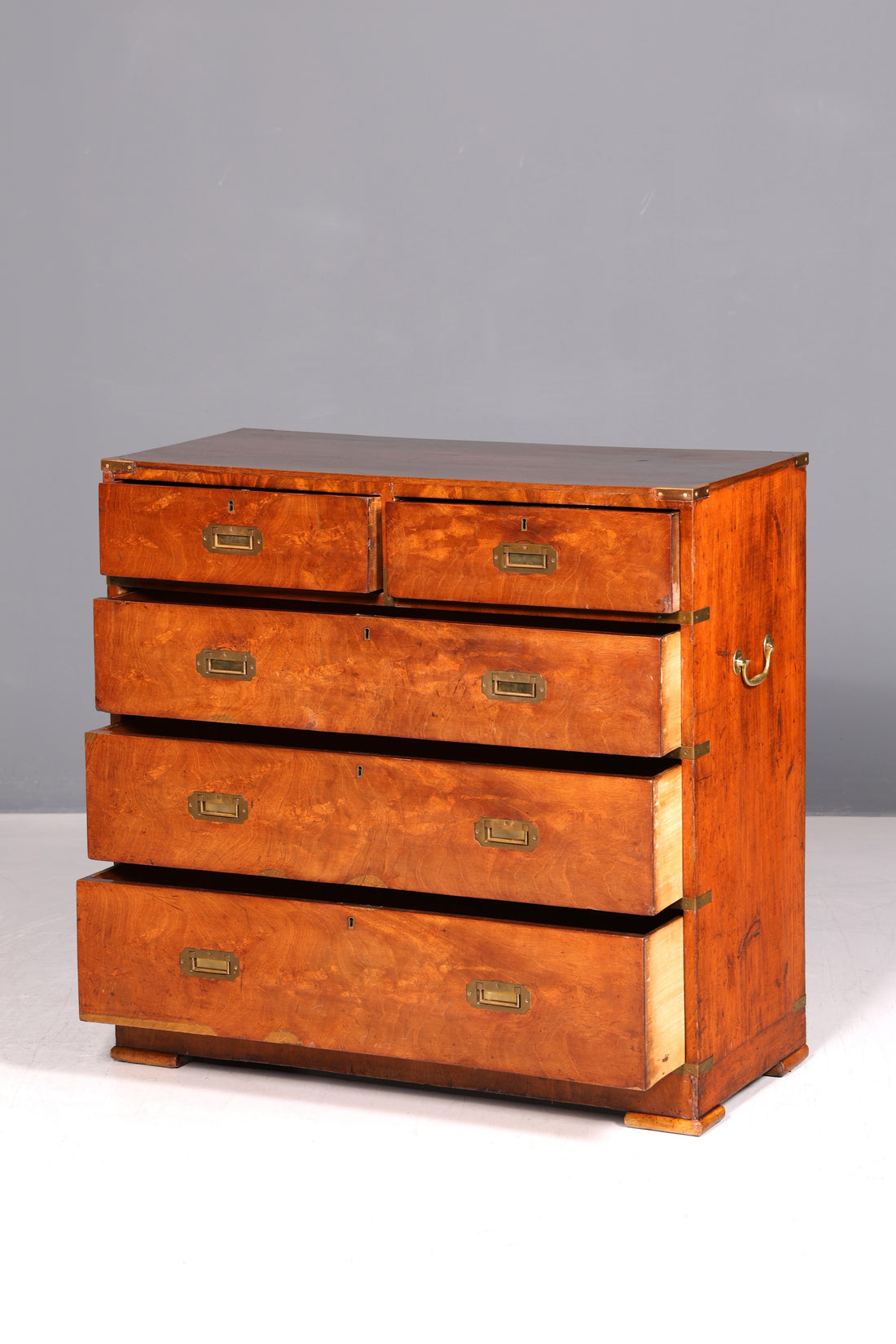 Beautiful Maritime Chest of Drawers English Military Chest Cupboard Drawer Chest Laundry Chest Antique  