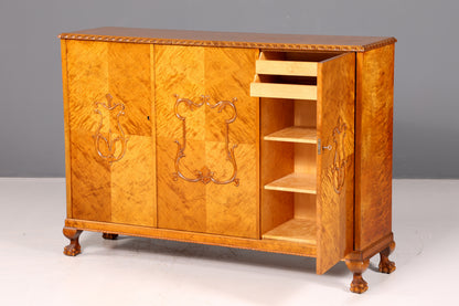 Stijlvolle originele art-deco-kast, dressoir, highboard, ladekast, circa 1930, antiek massief hout
