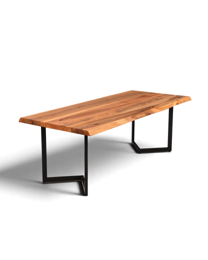 Traumhafter Nussbaum Tisch 220cm-95cm Esszimmer Tisch Baumkanten Platte massiv Holz Küchentisch
