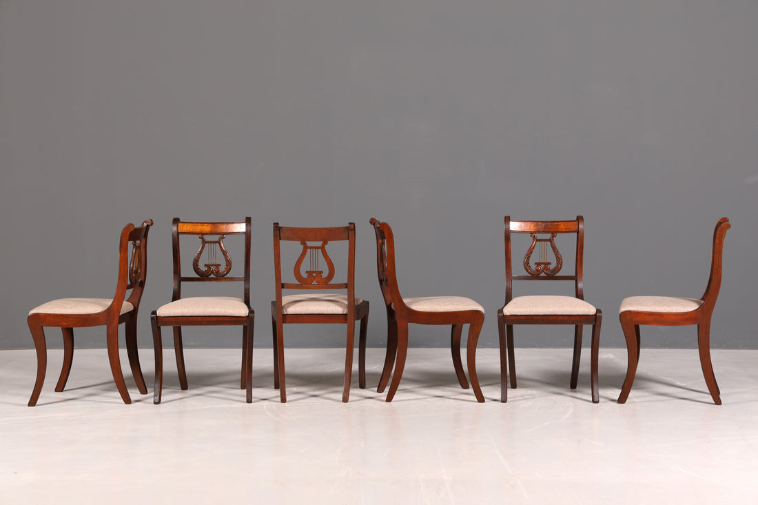 G211 Finish cm 6x Edle Englische Stühle Englisch Dining Chairs Antik 60er Jahre Regency Küchenstühle Stuhlset (Kopie 2)