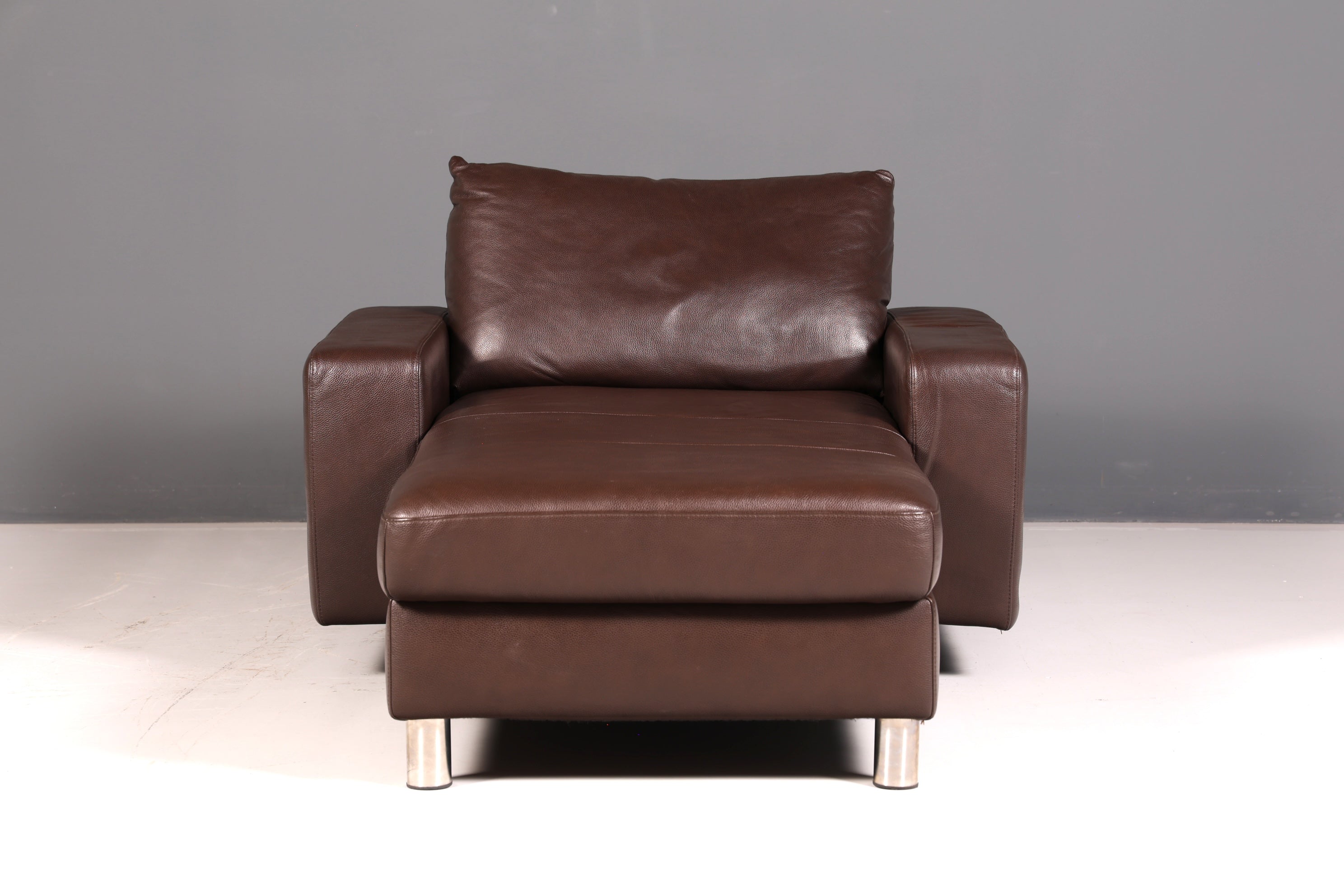 Prachtige Stressless E200 chaise longue van echt leer, bruin, longchair, ottomane, leren bank, relaxfauteuil, vintage