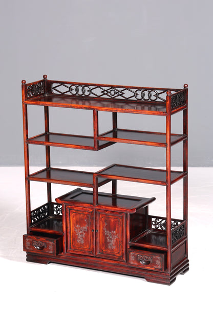 Beautifully ornate Chinese shelf, Chinese bookshelf, tiered stand, Asian bookcase