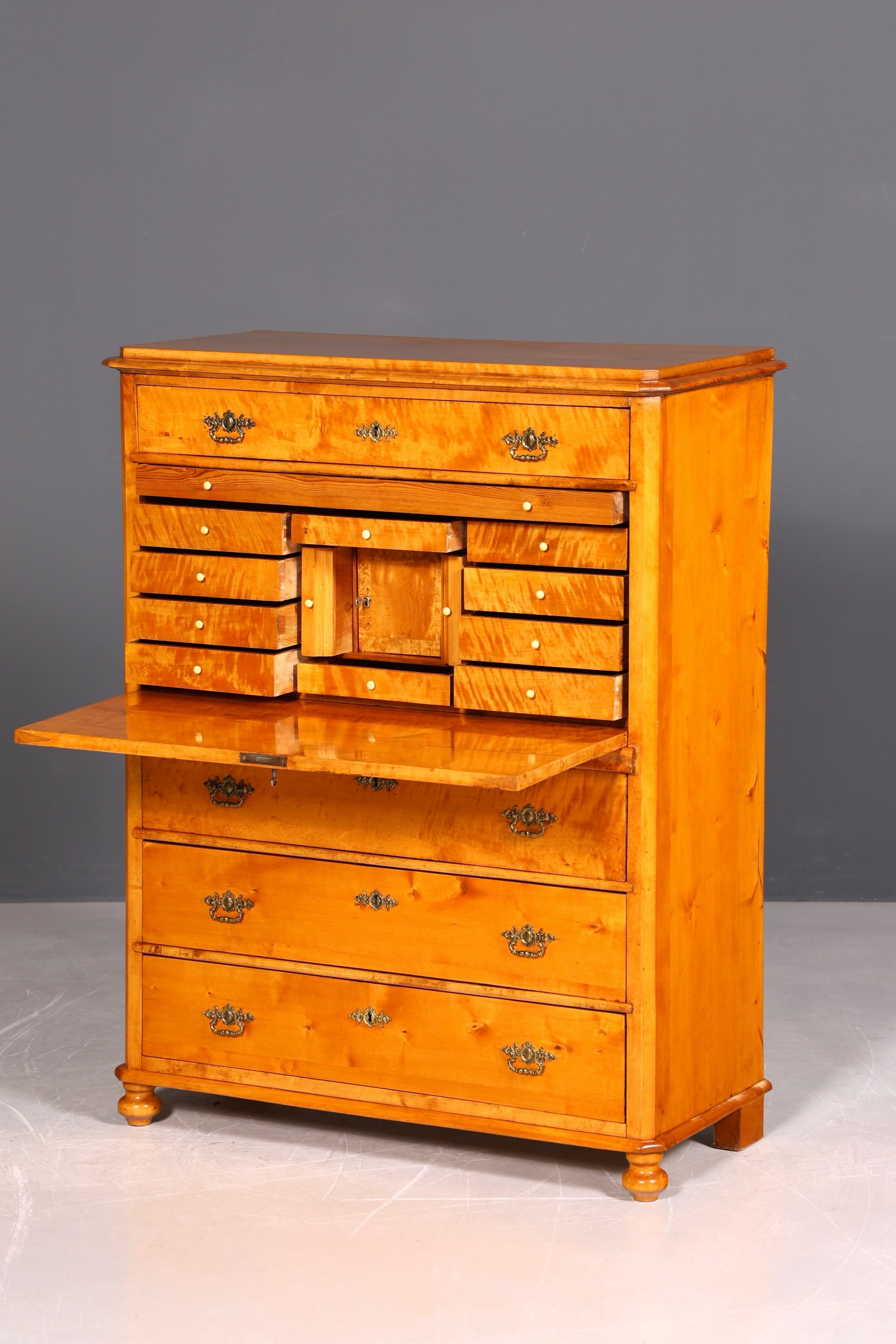 G106 Finish cm Wunderschöner Gründerzeit Sekretär Kommode Jugendstil Schubladenkommode Antik Vertiko