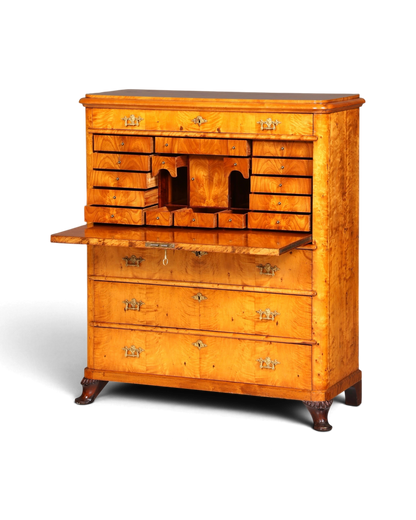 Stilvoller Biedermeier Sekretär Louis Philippe Vertiko Antik Kommode Schreibkommode Office Desk