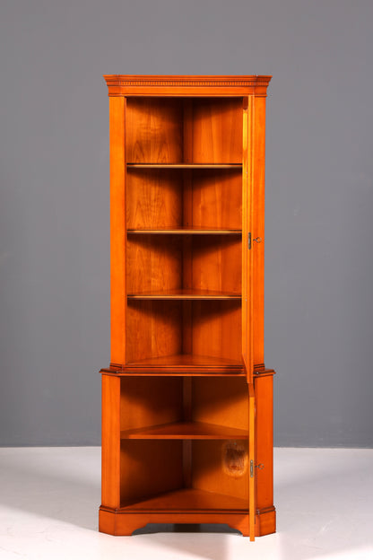 Wunderschöne Englische Eckvitrine Antik 60s Echt Holz Schrank Eckschrank Glasvitrine Vitrine