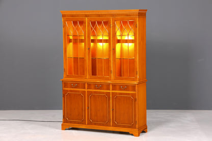 F946 Finish Wunderschöne Englische Vitrine Bücherschrank Buffet Antik Stil Englisch Eibe Glasvitrine Bibliothek