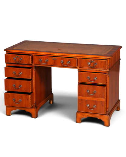 G616 Finish cm Wunderschöner Englischer Schreibtisch Englisch Eibe Desk Leder Auflage Antik Stil Bürotisch Office Desk (Kopie)
