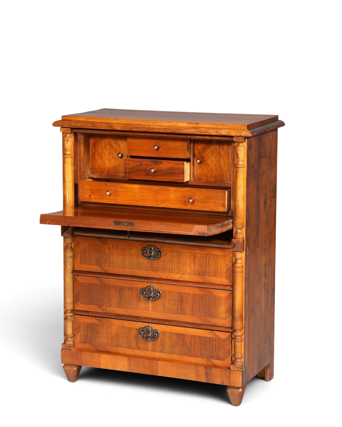 Stilvoller Gründerzeit Sekretär Vertiko Highboard Louis Philippe Kommode Sekretär Schrank um 1880