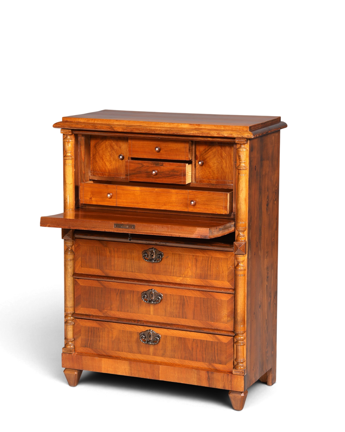 Stilvoller Gründerzeit Sekretär Vertiko Highboard Louis Philippe Kommode Sekretär Schrank um 1880