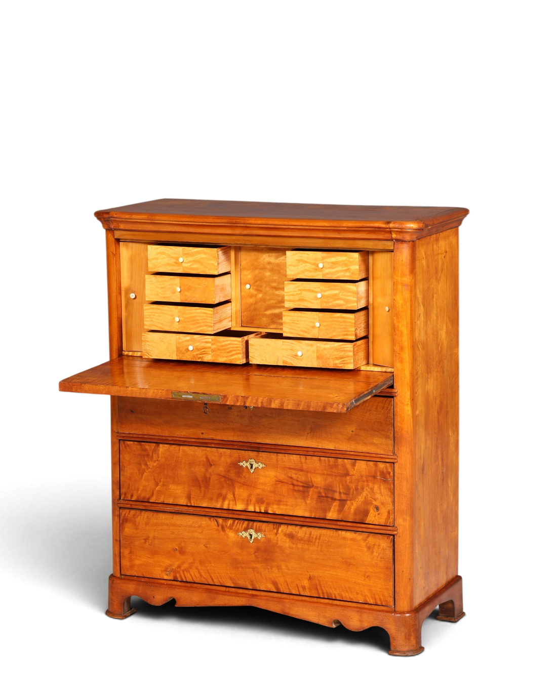 Stilvoller Biedermeier Sekretär Vertiko Louis Philippe  Kommode Schubladenkommode