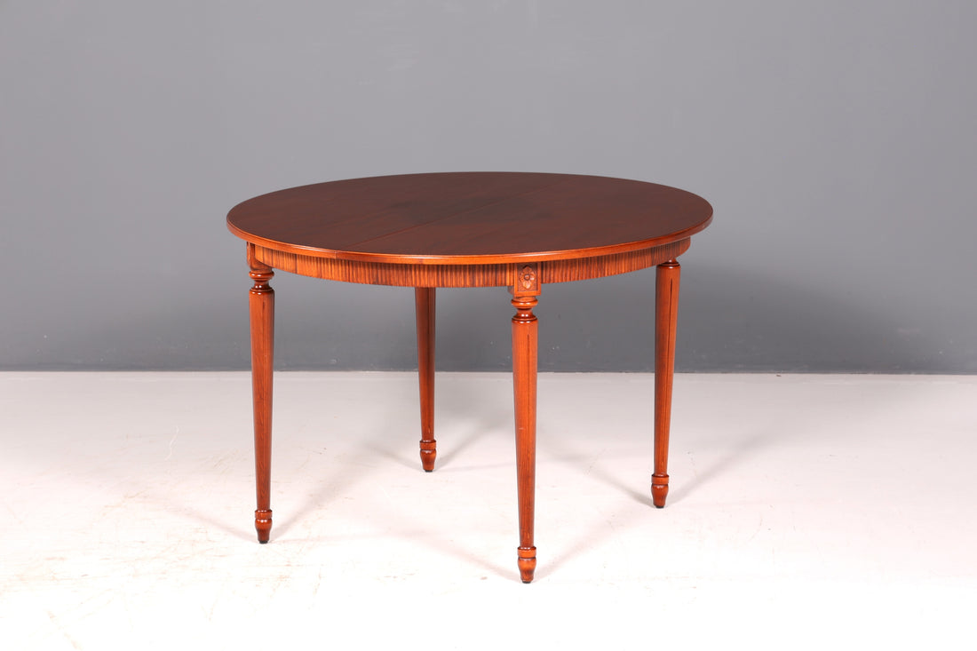 Stijlvolle tafel in Gustavische stijl Keukentafel Uitschuifbaar Antieke stijl Eetkamertafel Eettafel Rond Vintage