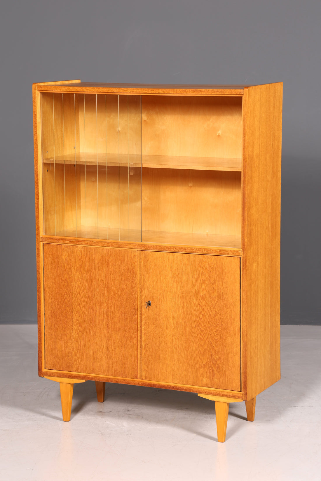 Wunderschöne Mid Century Vitrine Retro Regal Vintage Bücherregal Schrank VEB