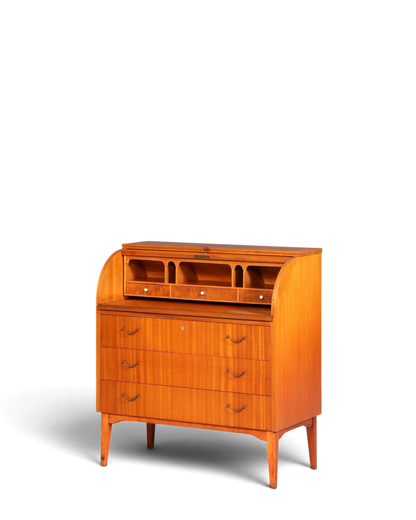 Wunderschöner Mid Century Rollladen Sekretär echt Holz Büro Schrank Vintage Schreibkommode