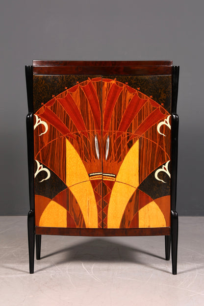 Wunderschönes Art Deco Design Highboard Schrank Kommode Vertiko Sun Cabinet Wäscheschrank