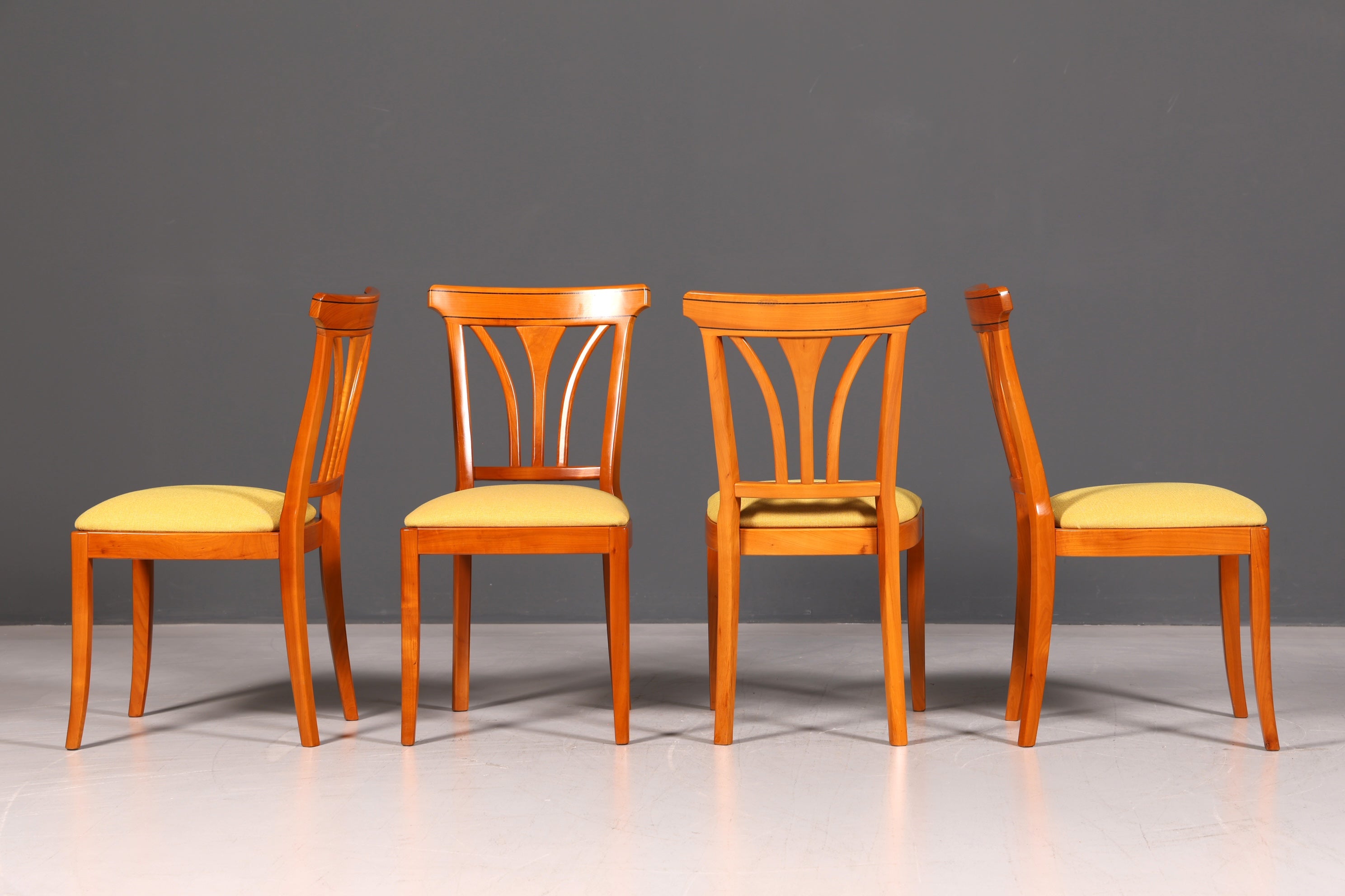 Edles Selva Stühle Set 4x Kirschholz Esszimmerstühle Küchenstühle Antik Stil Stuhlset