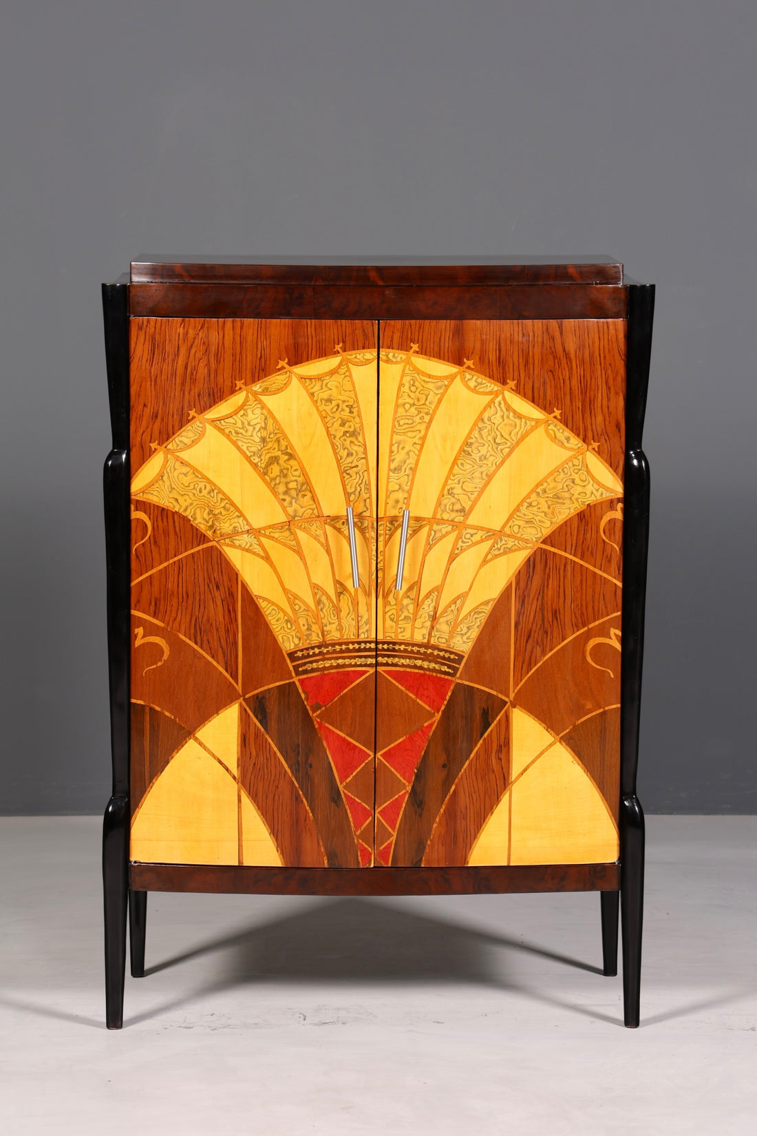 Art Deco Stil Highboard Schrank Kommode Vertiko Cabinet Sun