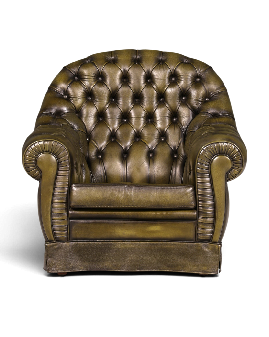 Stilvoller Original Chesterfield Sessel Englischer Armlehnsessel Echt Leder Herrensessel UK
