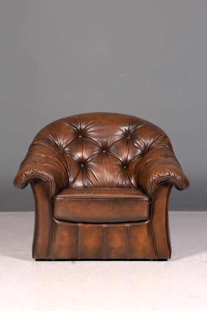 Wunderschöner Original Chesterfield Ledersessel Echt Leder Englisch Herrensessel Vintage