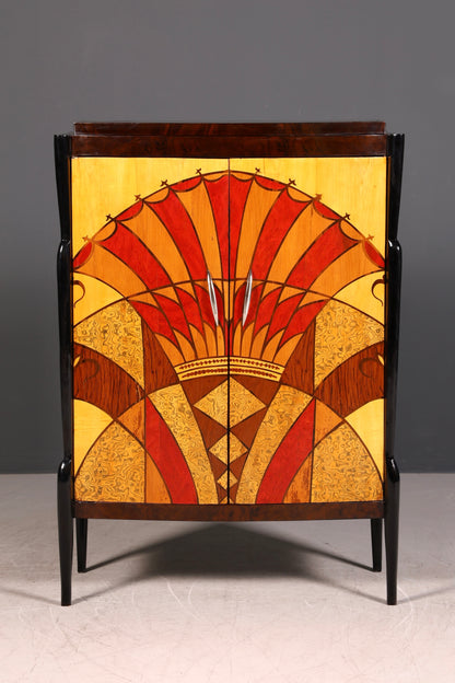 Stilvolles Art Deco Stil Highboard Schrank Kommode Vertiko Sun Cabinet Wäscheschrank