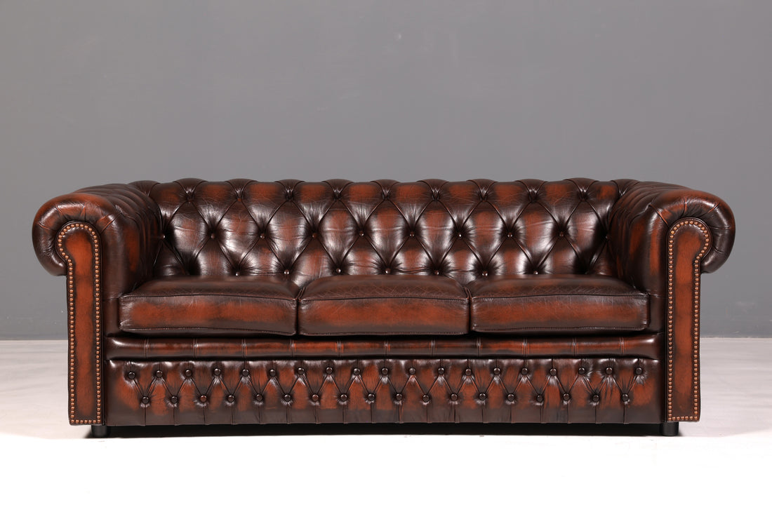 Wunderschönes Original Centurion Chesterfield Sofa 3-Sitzer echt Leder Couch Englisch Polstersofa Ledersofa