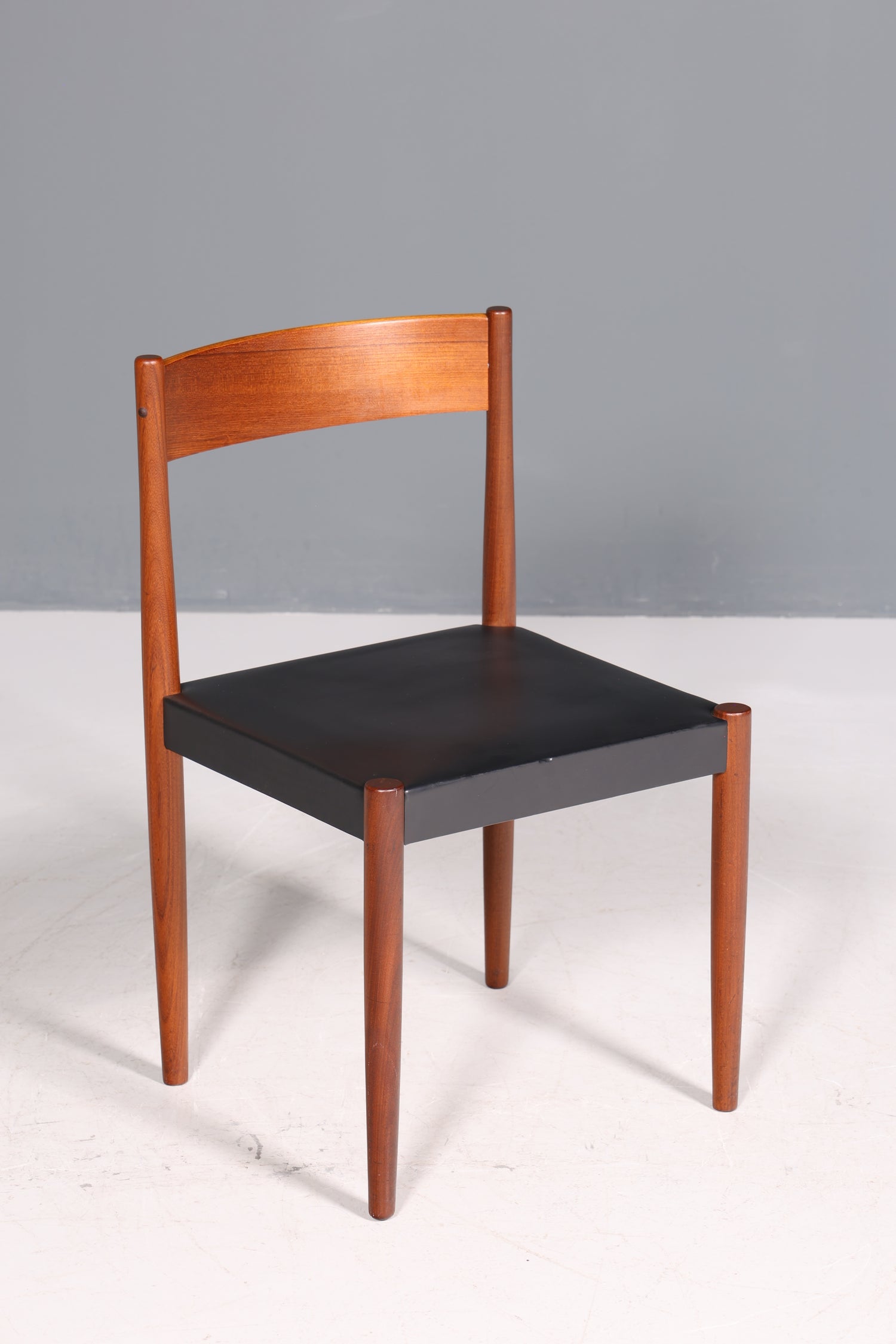 Simple mid-century chair, rosewood, retro secretary chair, genuine leather, Danish design kitchen chair, 2 of 2
