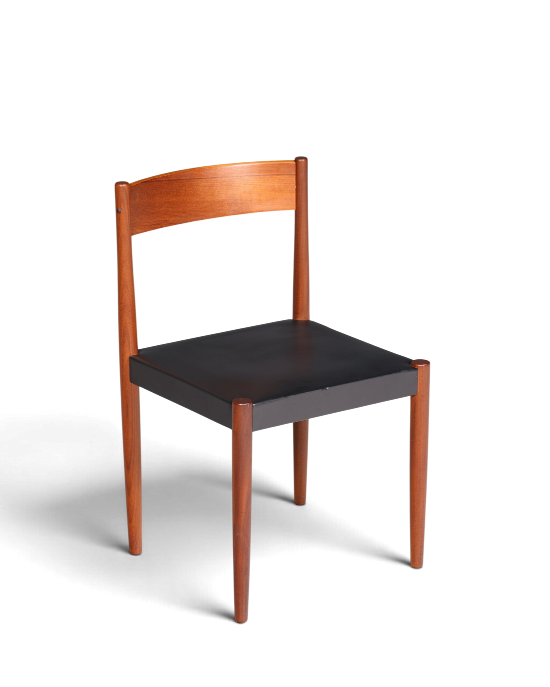 Schlichter Mid Century Stuhl Palisander Retro Sekretär Stuhl echt Leder Danish Design Küchenstuhl 2 von 2