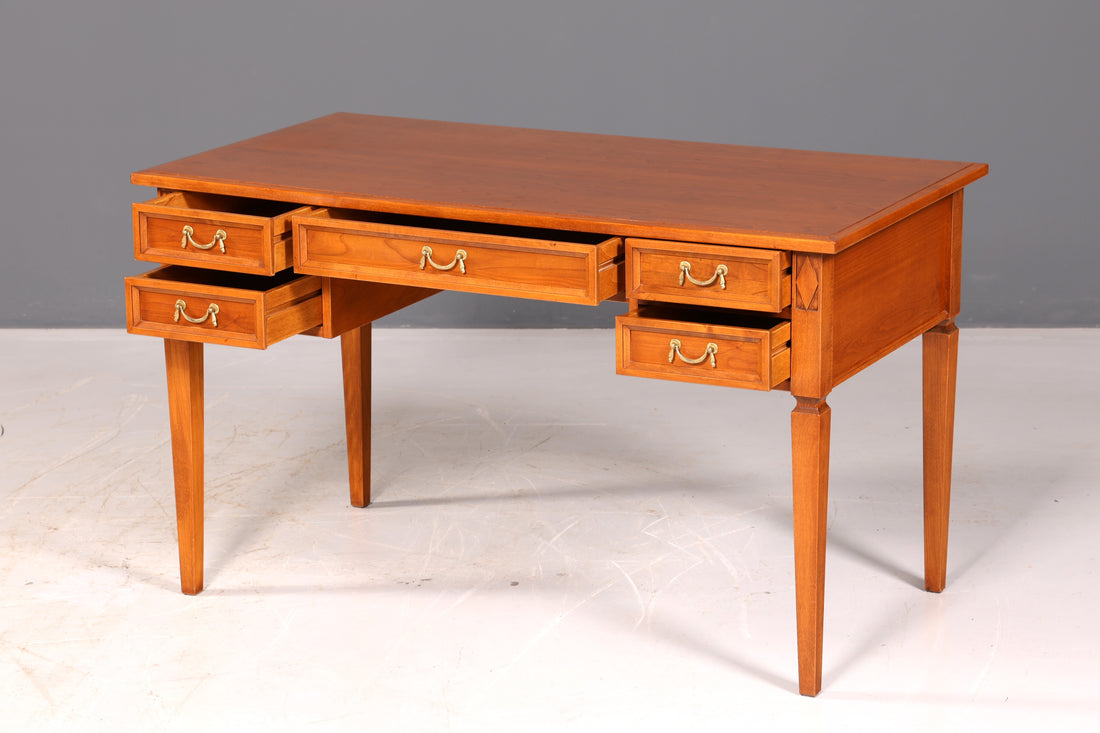 Prachtig origineel Selva-bureau Villa Borghese in antieke stijl, kersenhout, kantoortafel, vintage