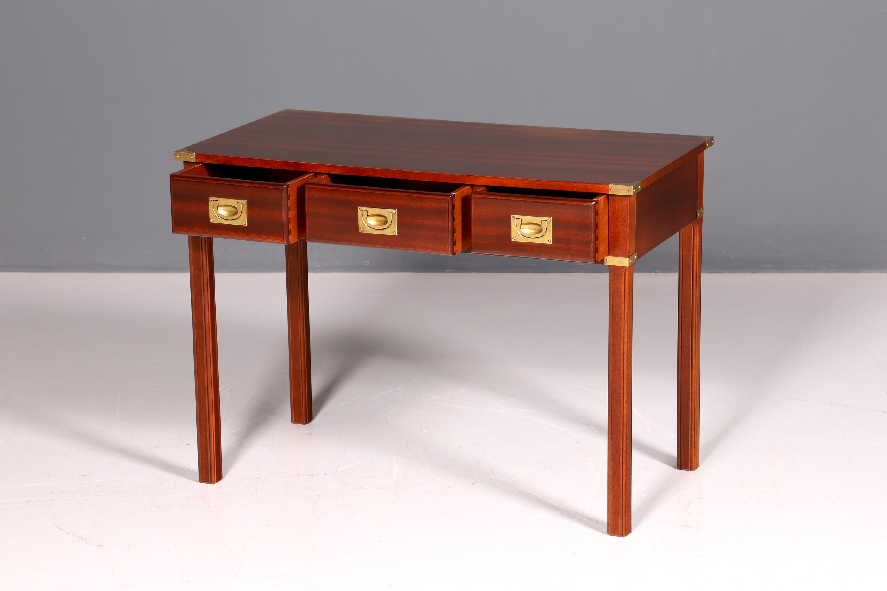 Edler Maritimer Schreibtisch Englischer Military Chest Bürotisch Office Table