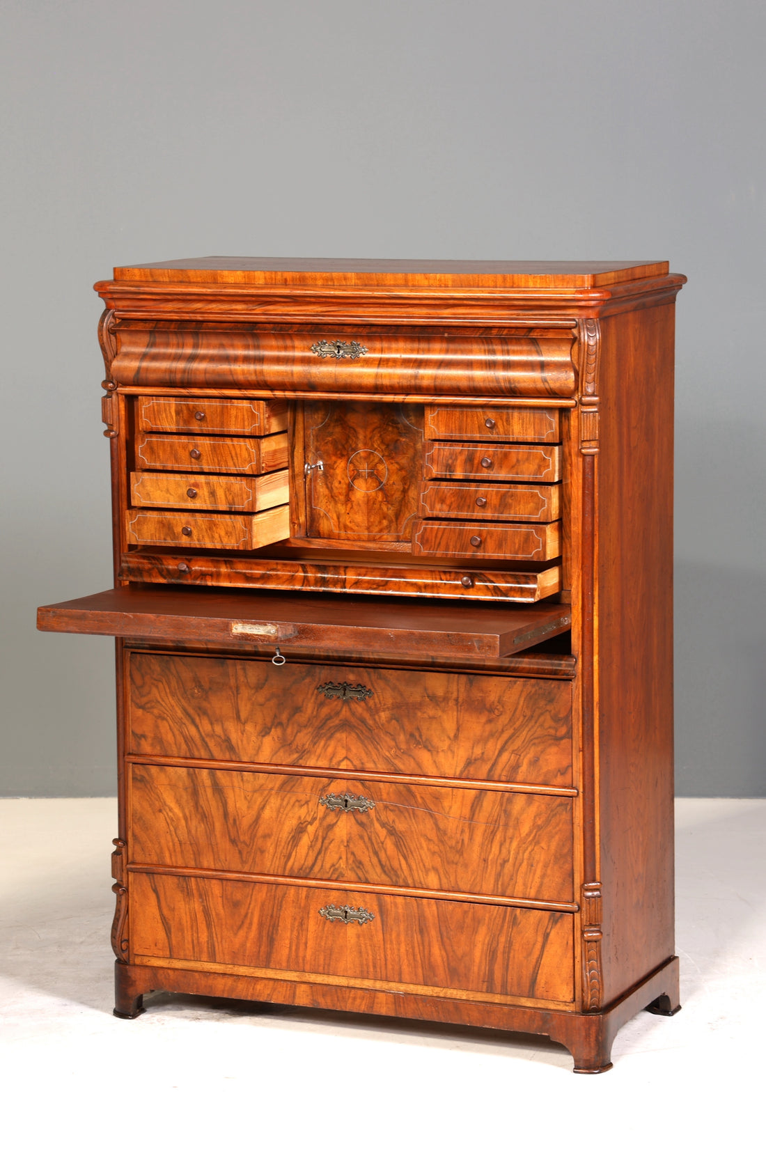 Wunderschöner Louis Philippe Sekretär um 1880 Gründerzeit Antik Schrank Chiffoniere
