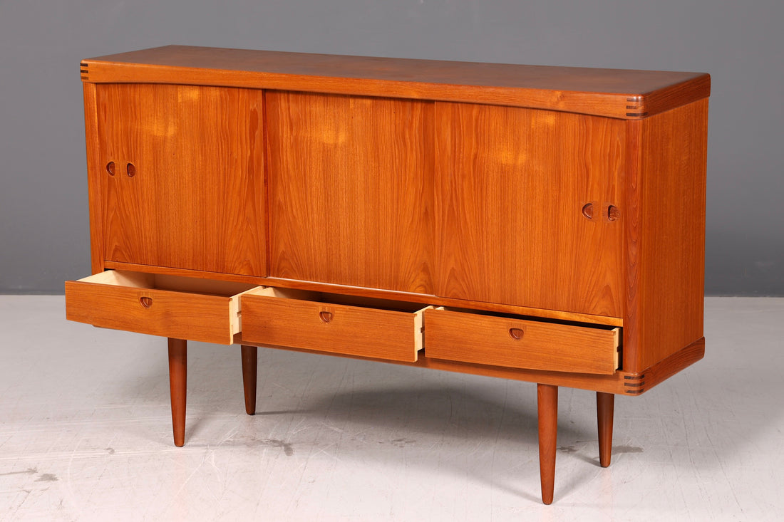 Prachtig Bramin-highboard van teak, Deens design, dressoirkast, mid-century vintage uit de jaren 60